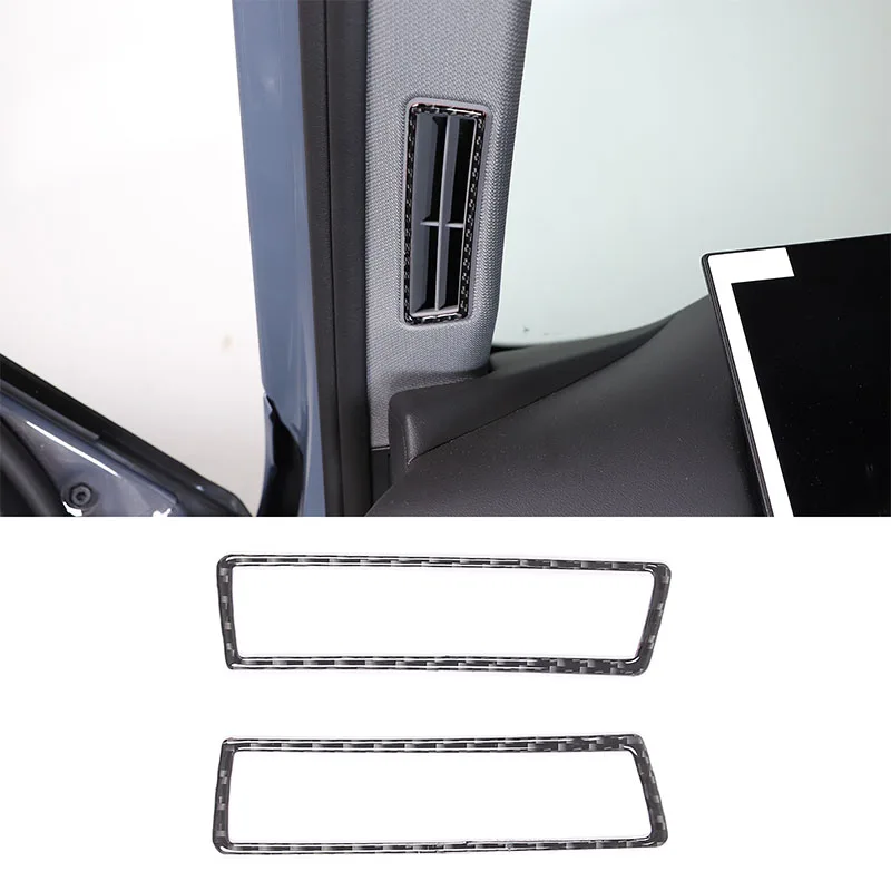 

For BMW 5 Series G60 2024 2025+ Soft Carbon Fiber Car A Pillar Air Conditioner Outlet Frame Cover Trim Sticker Car Accessories
