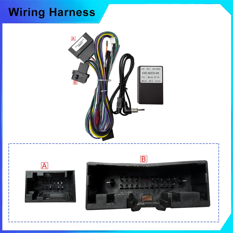 Android Car radio Canbus Box Decoder For Mazda BT-50 BT50 2012-2015 16 pin Wiring Harness Plug connector Power Cable Adapter