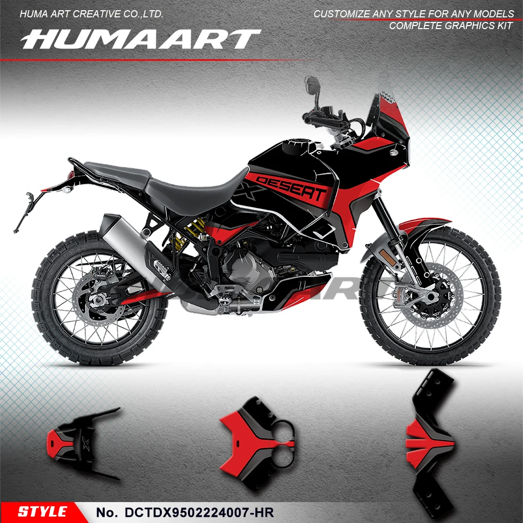 HUMAART Adhesive Sticker Laminated Decals for Ducati DESERT X 2022 2023 2024, DCTDX9502224007-HR