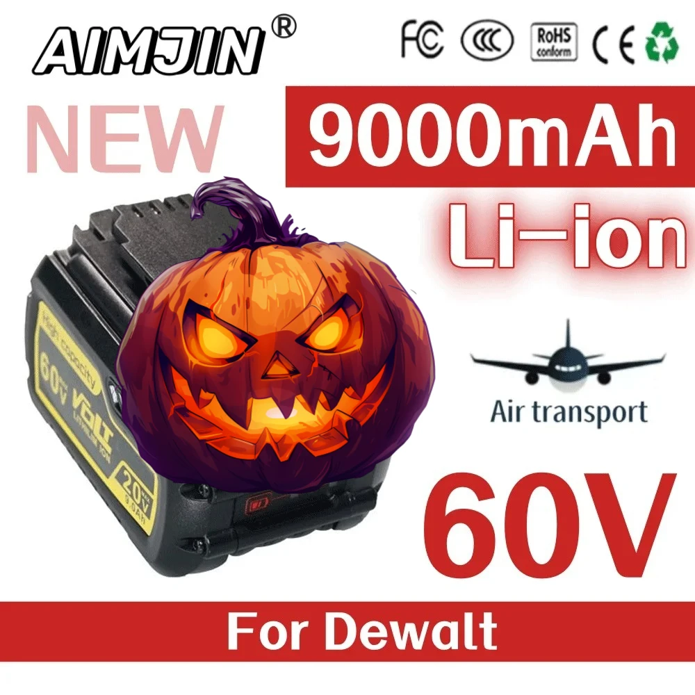 

Super Hot Selling 9000mAh 20V 60V MAX Li-ion Rechargeable Battery for Dewalt DCB606 DCB609 DCB612 DCB204 DCB206 DCB209 DCB205