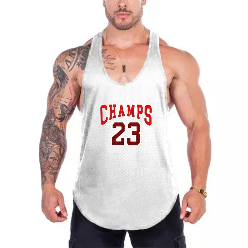 Chicago Champs 23 USA City Team Gym Tank Tops Mens Fitness Mesh Quick Dry Bodybuilding Shirt Workout Muscle Sleeveless Singlets
