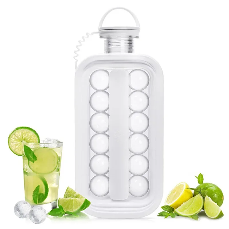 Ice Ball Molds Collapsible Ice Maker Home Travel 2 in 1 Ice Balls Ice Cubes Travel Silicone Ice Compartment Ice Cube Mold