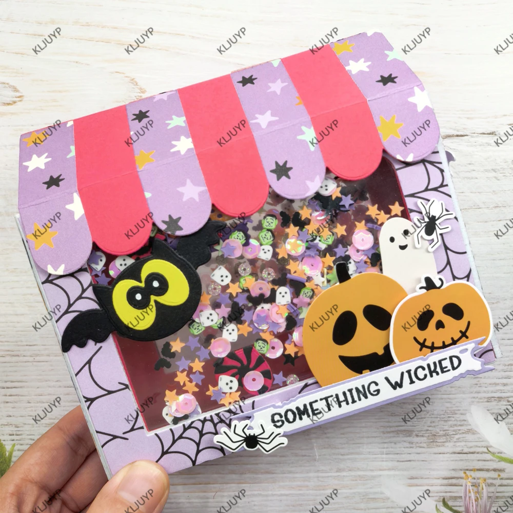 KLJUYP 3D Shop Gift Box Metal Cutting Dies Stencils for DIY Scrapbooking/album Decorative Embossing DIY Paper Cards