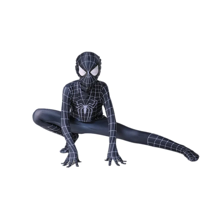 Superhero Black Spider Jumpsuit Costume Movie Character Peter Parker Mask Costume Halloween Cosplay Costumes