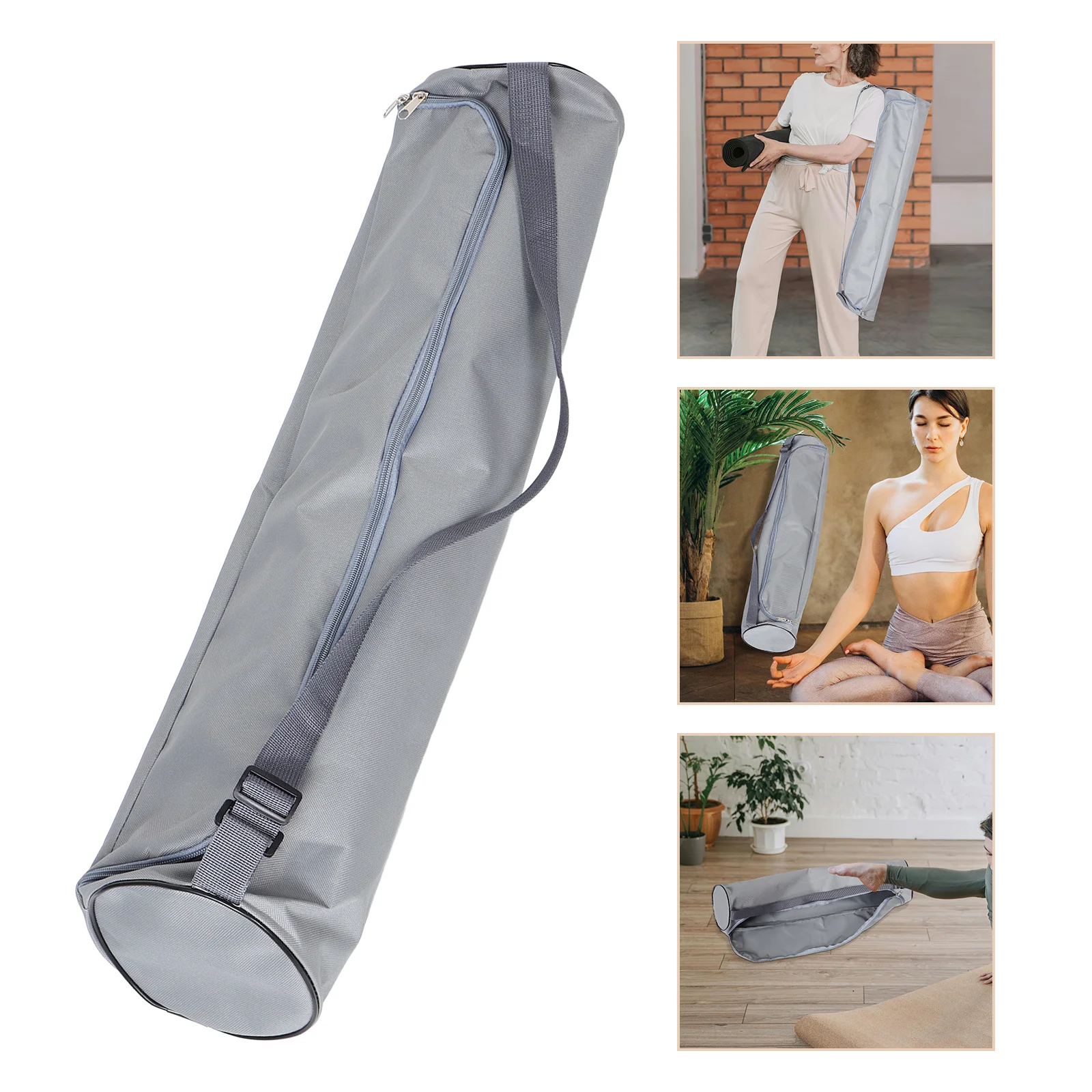 

Yoga Mat Carrier Bags Waterproof Foldable Oxford Cloth Full Zip Zipper Closure Lightweight Shoulder String Gym Exercise Storage