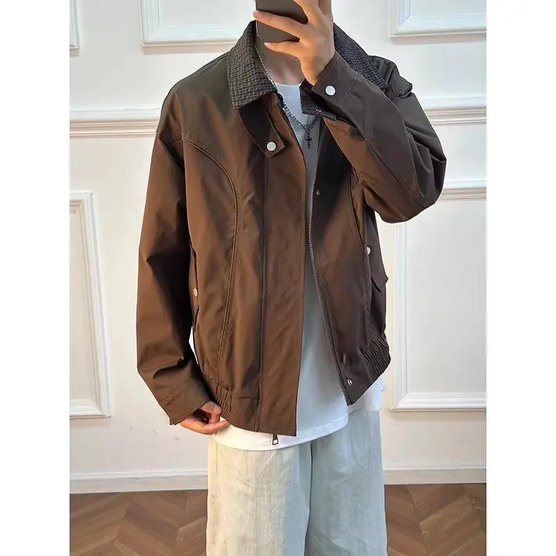 

2025 New Lazy Harajuku Sle Faionable Jaet Coat Autumn Winter Polyester Cotton Blend Long Sve Zipper Closure Unlined ...