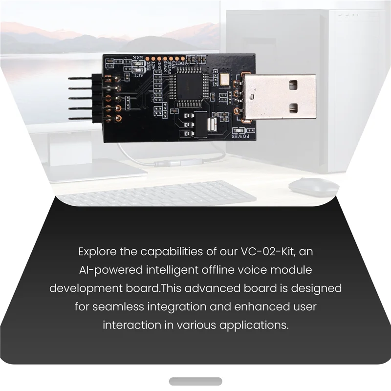 -MEOF VC-02-Kit AI บอร์ดพัฒนาโมดูลเสียงออฟไลน์อัจฉริยะพร้อมการดีบักแบบอนุกรม