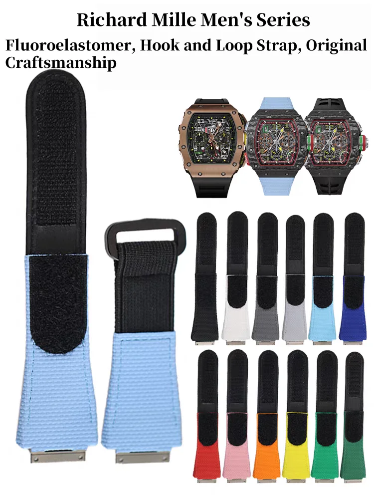 يصلح لريتشارد ميل RM011 و RM030 حزام ساعة اليد المطاط/FKM هوك وحلقة حزام الأصلي استبدال الساعات الفرقة