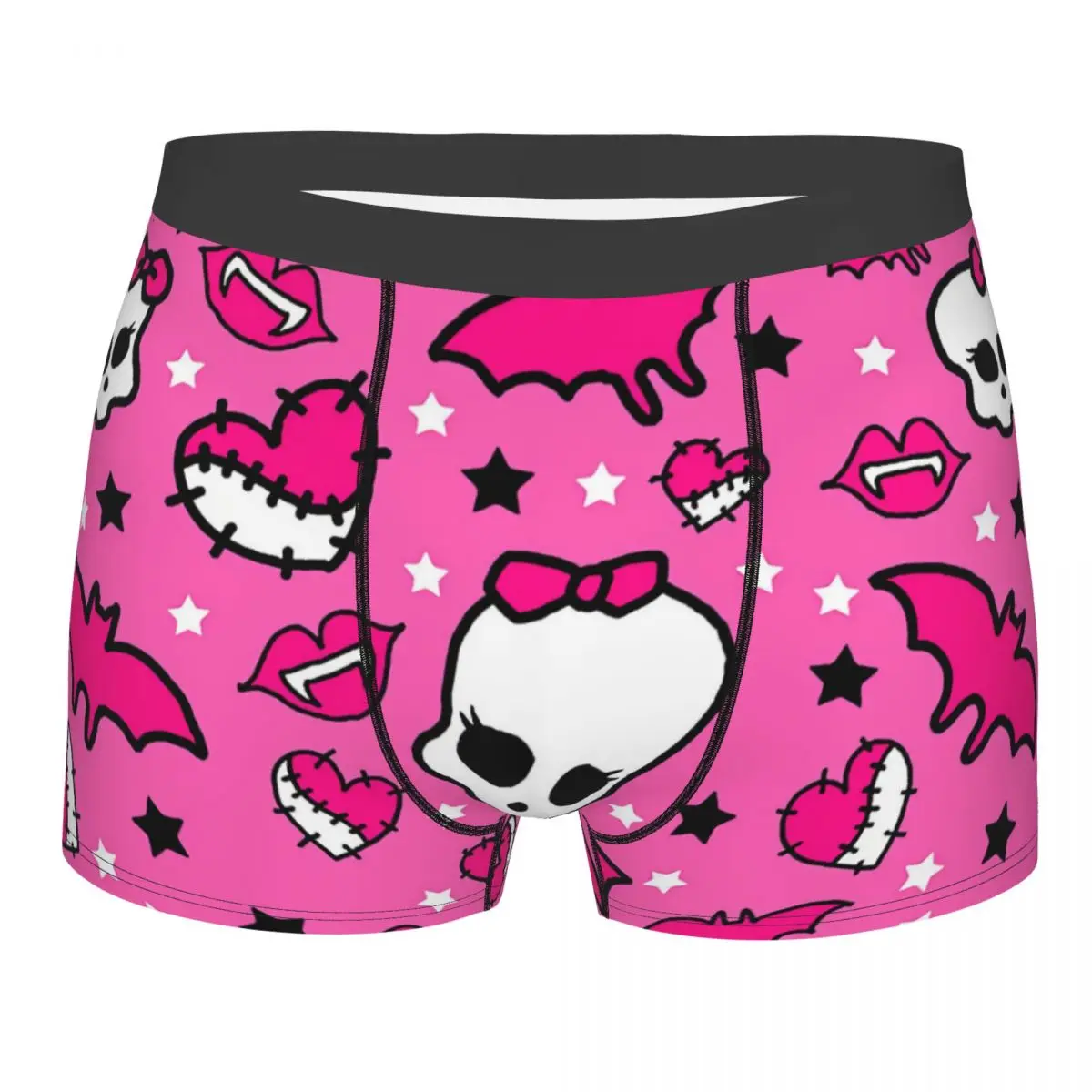 Pink Pattern Monster High Doll Underpants Breathbale Panties Man Underwear Ventilate Shorts Boxer Briefs Polyester