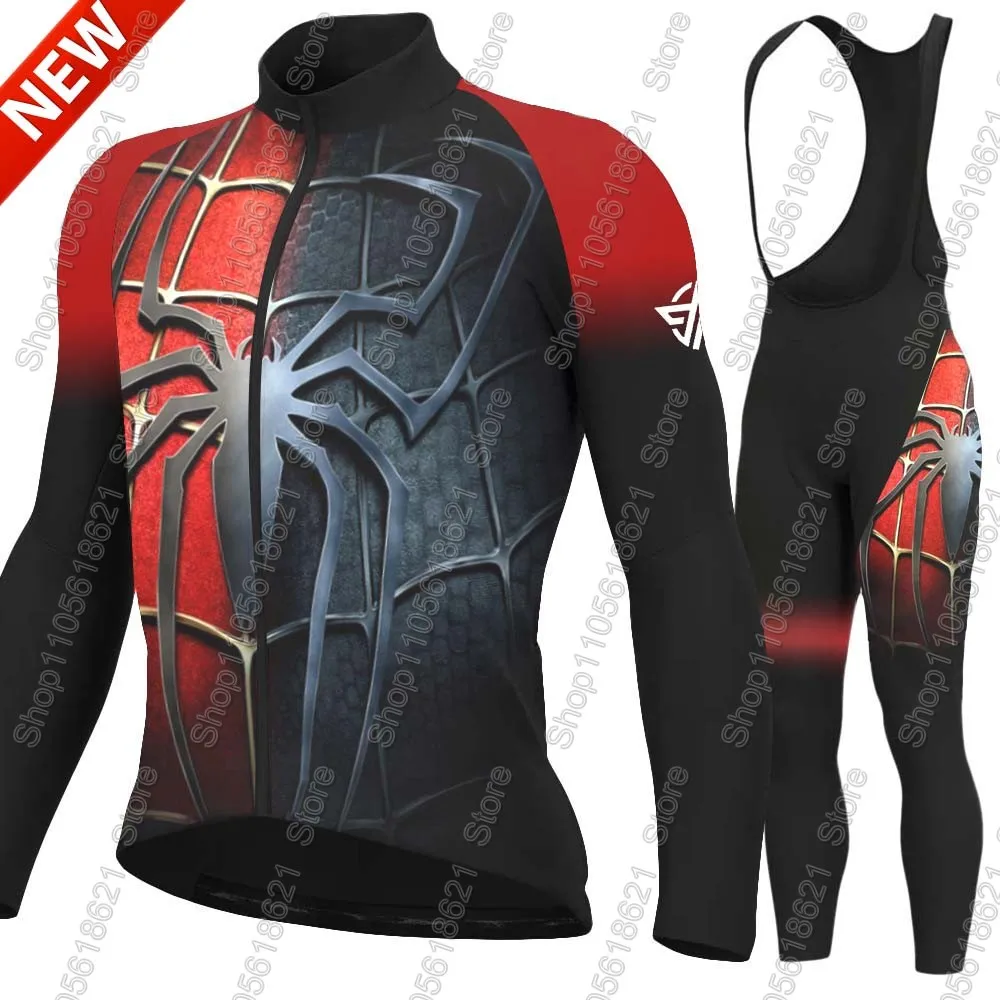 Spiderful Radsport-Trikot 2026 Set Cartoon Anime Kleidung Anzug Sommer Winter Langarm MTB Bike Rennrad Hose Trägerhose Ropa Ciclismo