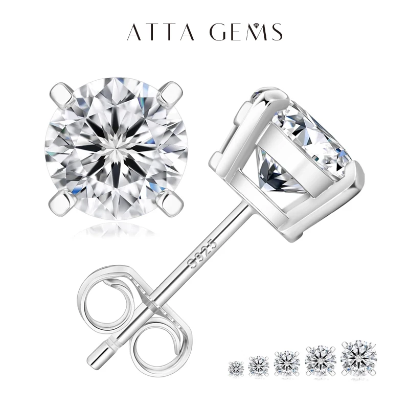 Moissanite Four Claw Earrings S925 Sterling Silver