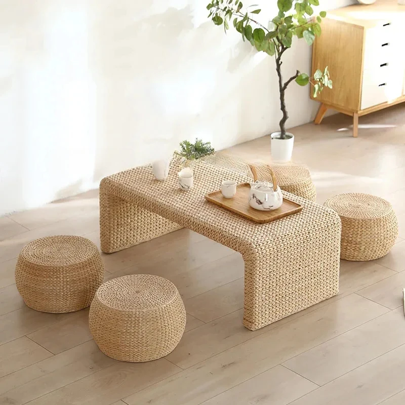 Rattan Coffee Table Modern Dining Tea Minimalist Center Unique Side Table Service Breakfas Patio Furniture