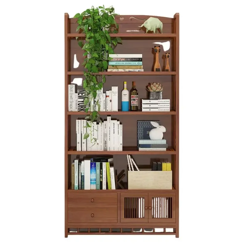 Design Wooden Bookcase Accessories Office Vintage Industrial Organizers Storage Display Mueble Esquinero Furniture Living Room