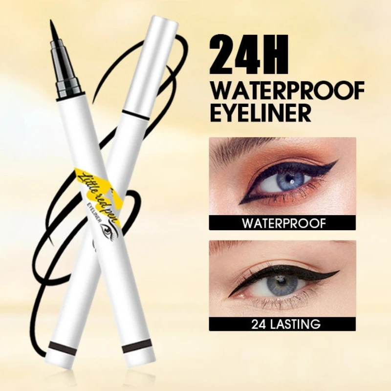 3개입 방수 아이라이너 펜, 무광택, 땀에 강하고 얼룩 방지 기능. 이 화장품은 다양한 용도에 적합합니다.