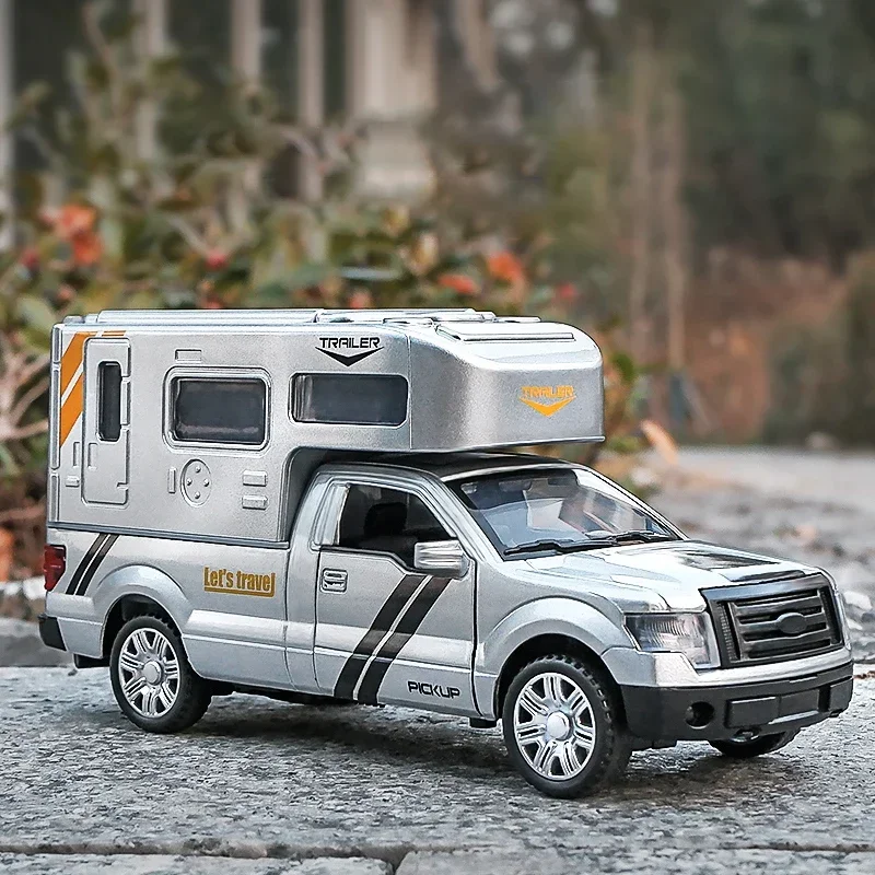 

1:32 Ford F-150 сплав пикап RV модель автомобиля моделирование литой под давлением кемпер фургон для отдыха звуковой свет коллекция детская игрушка в подарок