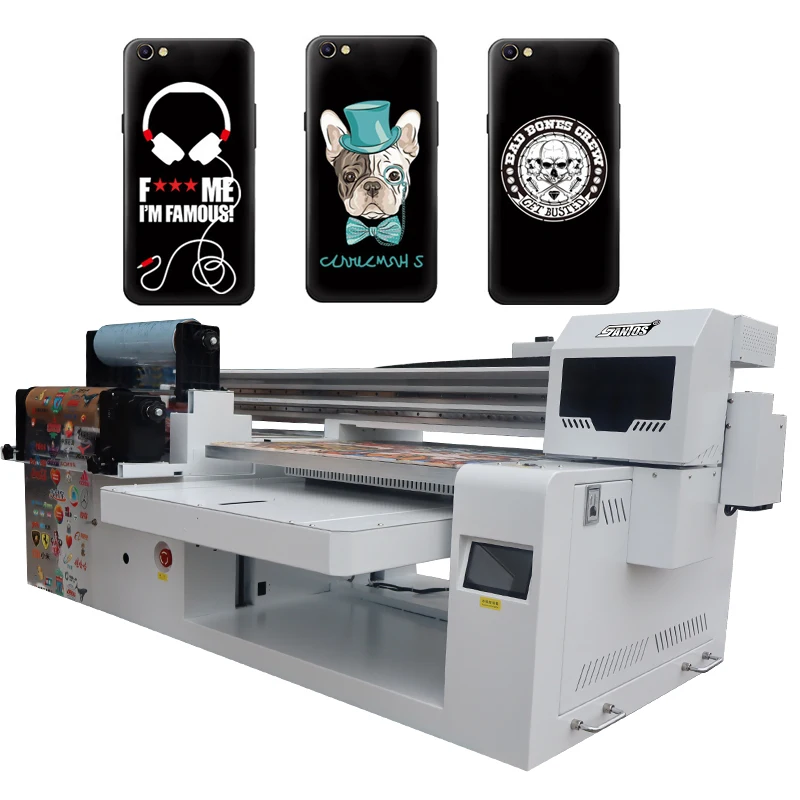 Manufacturer supply 6090 UV roll-flat integrated printer for Ceramic bottle Metal Aluminum sheet and stickers UV DTF printing