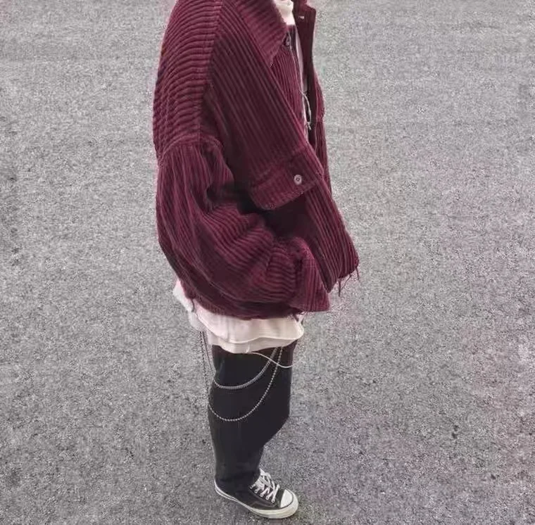 

Retro Japanese Sle Men's And Women's Loose Casual Waed Corduroy ort Jaet Coat Youth Trend Cotton Fabric Spring Autumn...