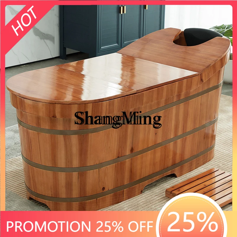 

CL Wooden Wooden Bucket Adult Sweat Steaming Bucket Solid Wood Bath Home Beauty Salon Full Body