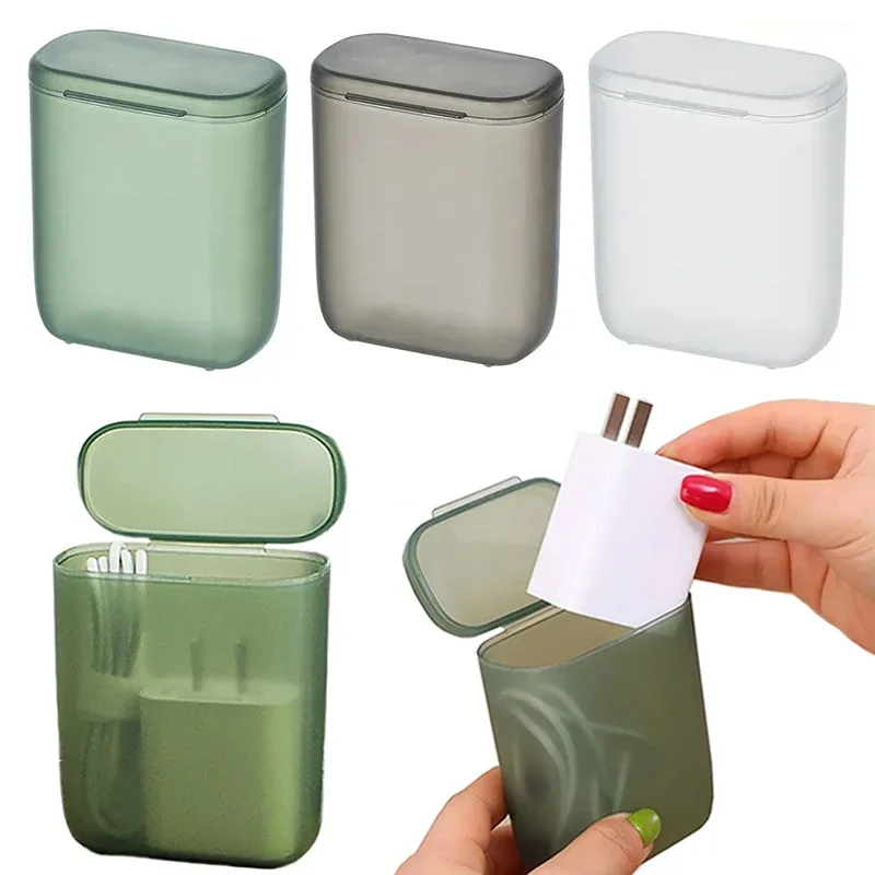 

Dustproof Data Cable Storage Box Portable Desktop Mobile Phone Charger Box Transparent Cable Wire Container Box For Office Home