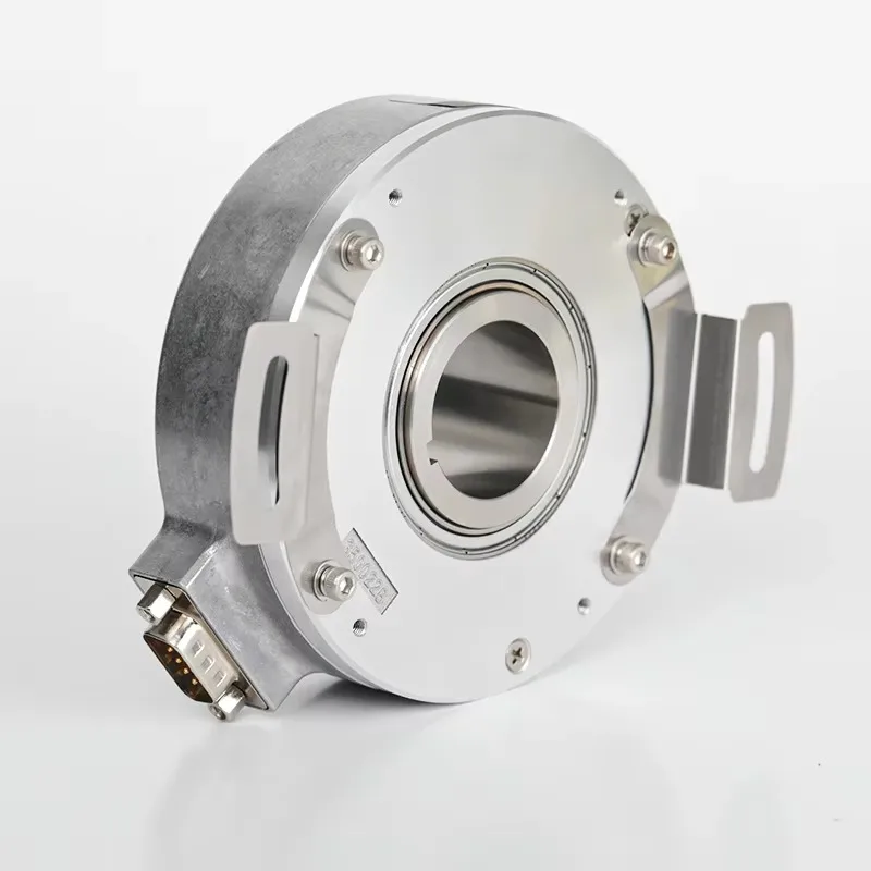 Incremental Rotary Encoder 30mm Hollow Shaft 4mm Keyway 1024 Lines IP50 Protection Radial Socket Spring Plate