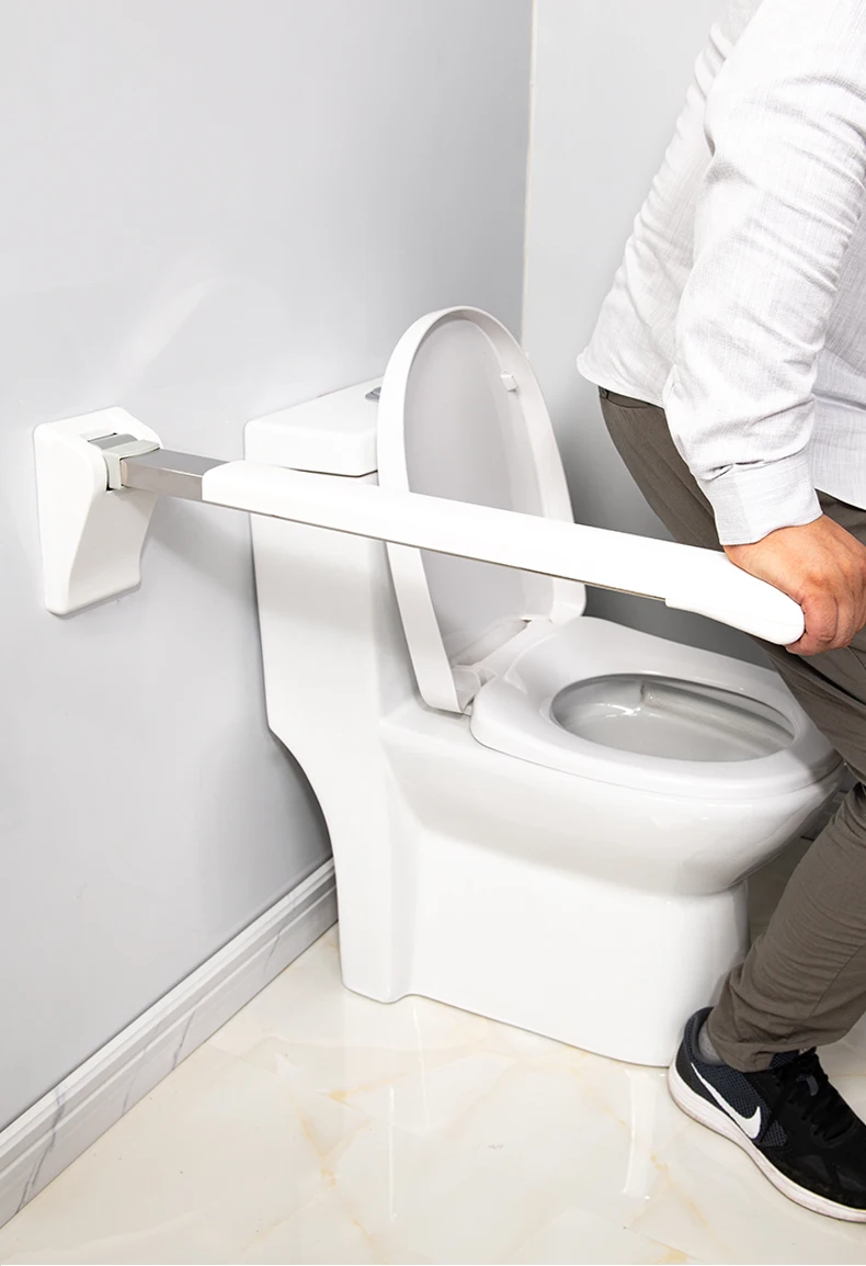 Armrests for elderly safety, handlebars for anti-skid bathroom folding assistance, handlebars