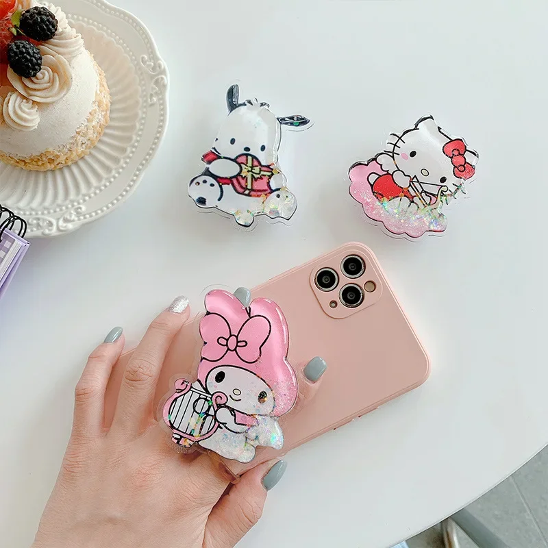 SANRIO Cinnamoroll Kuromi Mymelody Pochacco Onpompurin Mobile Phone Holder Cartoon Lazy Bracket Decoration Convenience New Gift