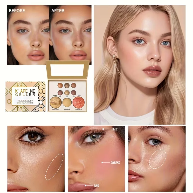 All-in-One-Make-up-Palette mit Lidschatten, Konturen, Rouge, Textmarker und Aufhellung des Augenlides in einem, Make-up-Geschenkset für Frauen