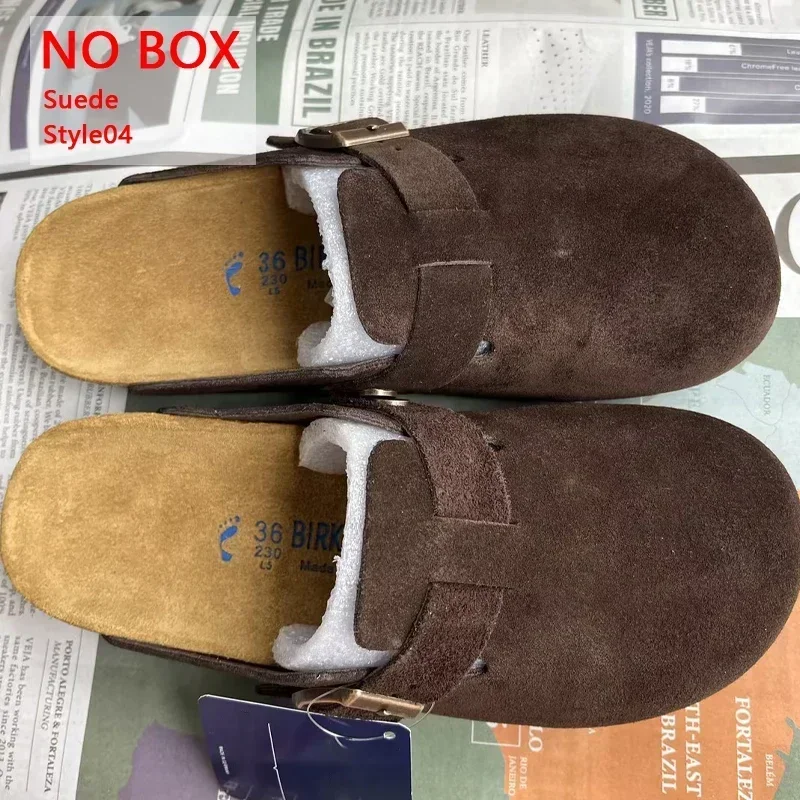 Top Quality New Leather Cork Slippers For Women And Men Fashion Summer All-Match Sandals Shoes soft-Soled Casusal Sandals