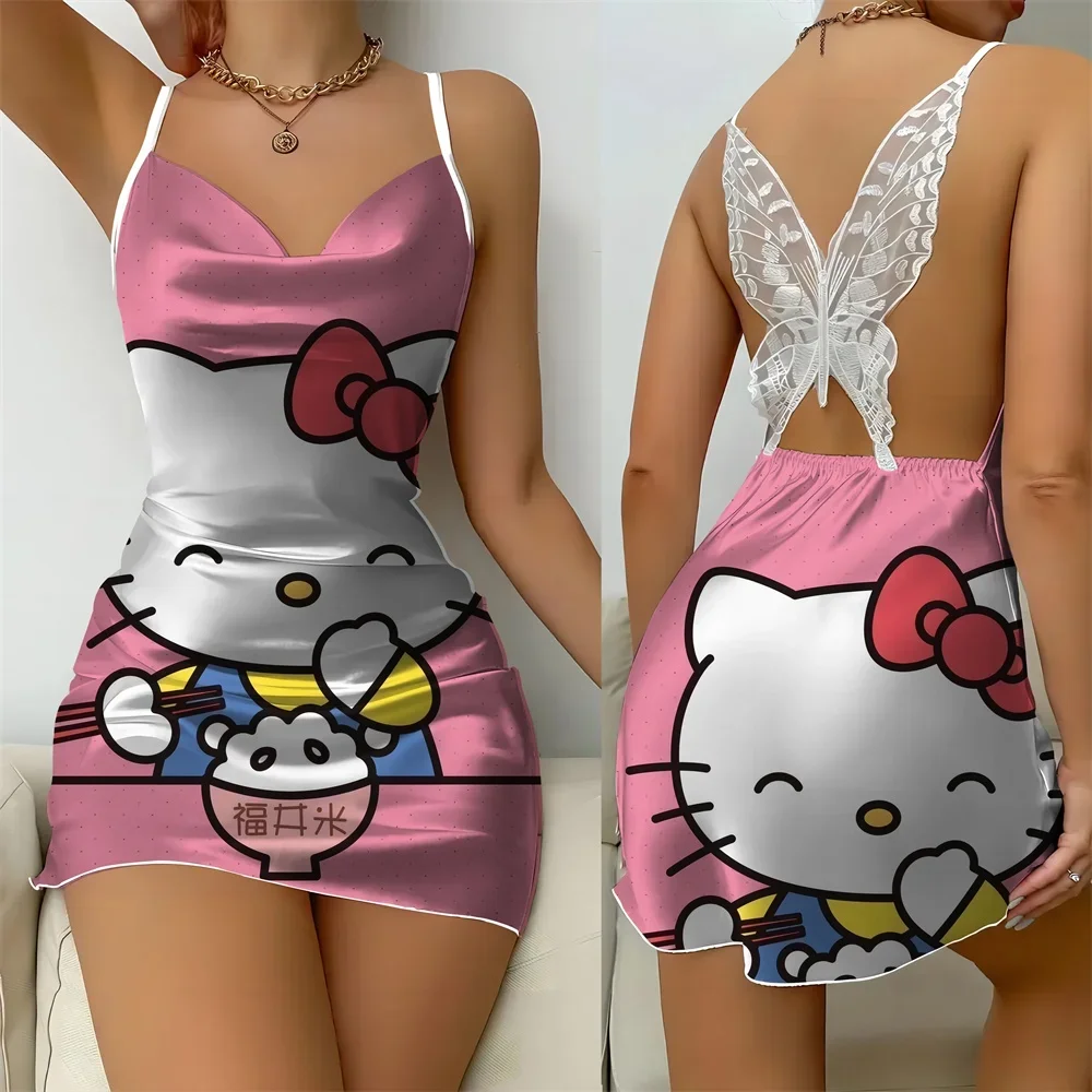 Sexy Pajamas for Women Free Shipping Summer Nightgowns for Women Sleevesless Pajama Cartoon Pattern Home Dress New in Women's Sl