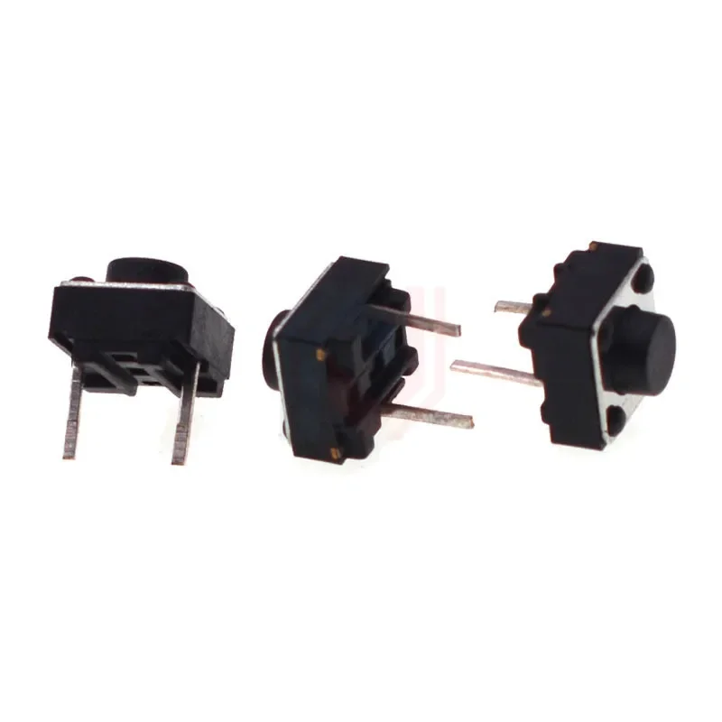 50pcs/lot Size 6*6mm Touch Switch Medium and Two-Leg Vertical 6x6x4.3mm / 6x6x5mm Two-Leg Plug-in PCB Panel Keypad Switch