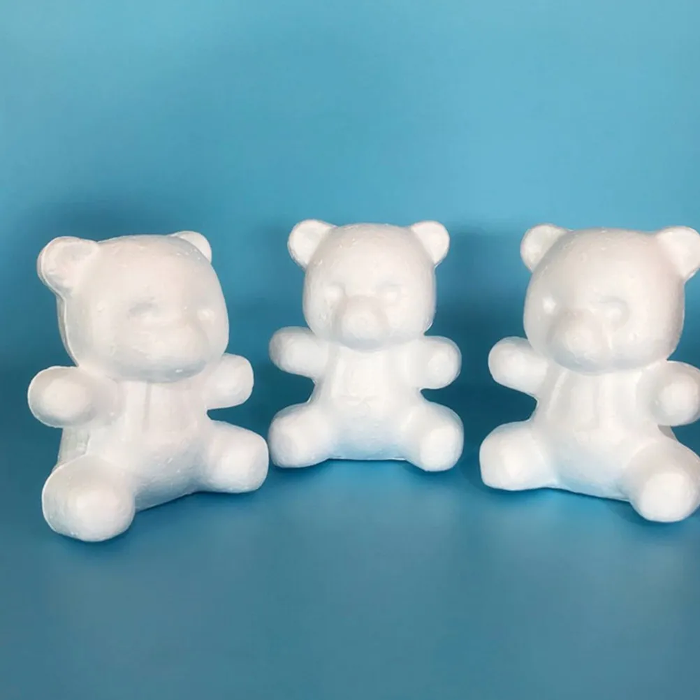 

5Pcs Adorable Cartoon Bear Shape Blank Foam Ball Craft for Kids DIY Painting Sculpting Decoration Arts Crafts Bear DIY Craft