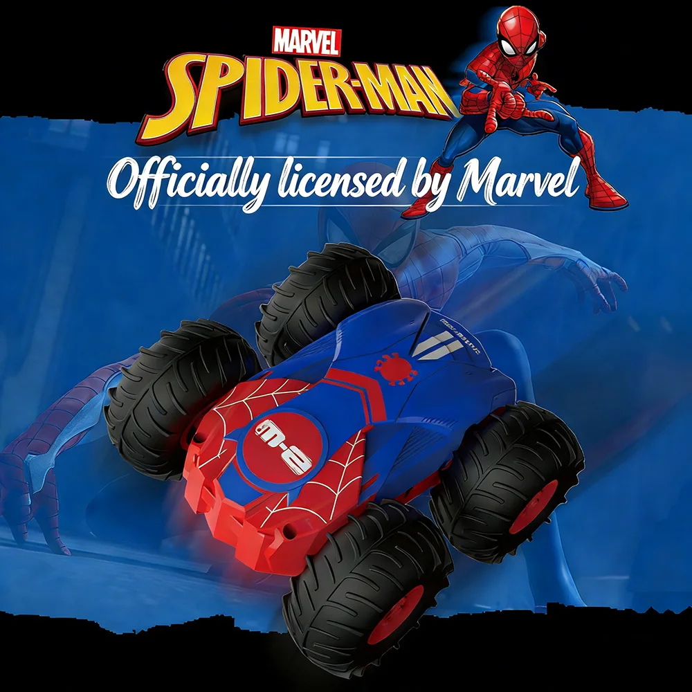 

Genuine Marvel Electric Remote-Controlled Climbing Car The Avengers Spider-Man Double-Sided Stunt Toy Cars Birthday Gift For Boy