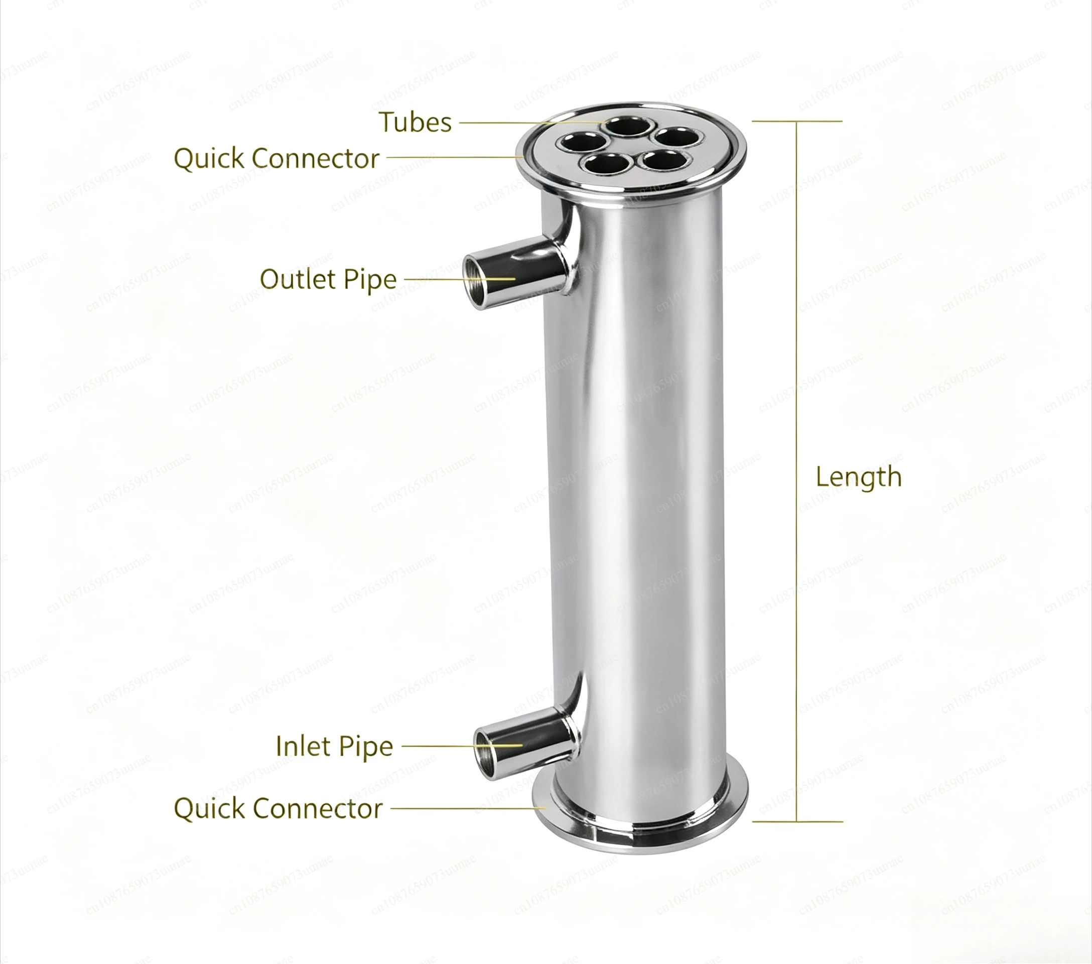 304 stainless steel cooler heat exchanger straight tubular condenser heat exchanger 2 inches