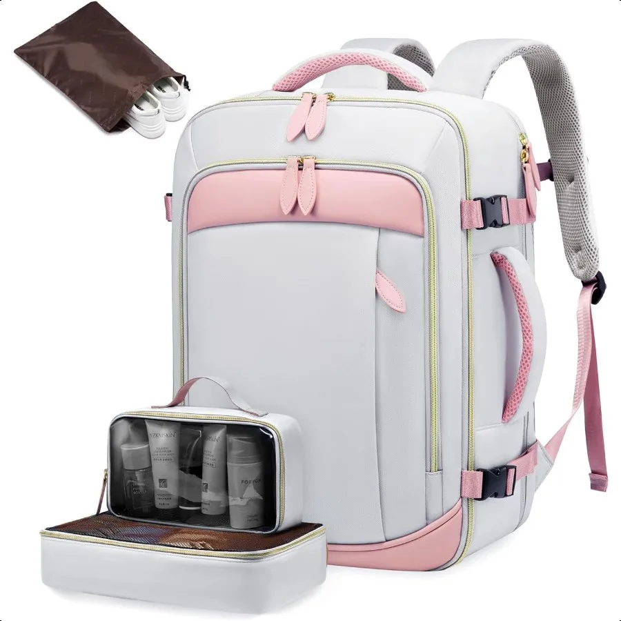 

Travel Backpack for Women 40L Carry On Backpack with 3 Packing Cubes TSA Personal Item Travel Bag Airline Appd Water Resistant