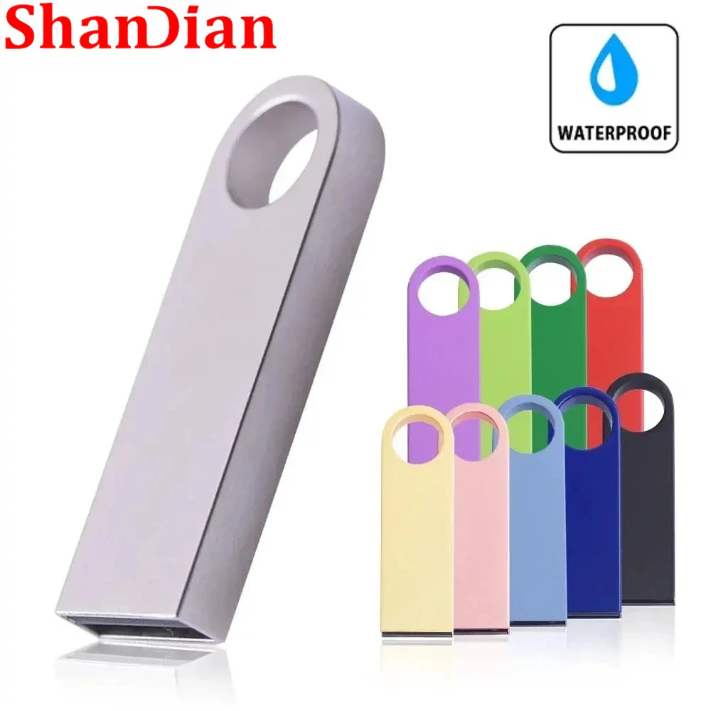 

SHANDIAN USB flash drive Waterproof Pen drive Silver Memory stick Custom logo Pendrive Black Free gift 64GB 32GB 16GB 8GB 4GB