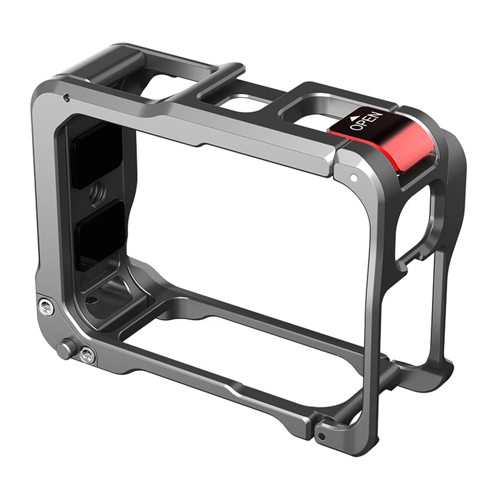 Aluminiowa obudowa z mocowaniem typu cold shoe, ramka ochronna na kamerę, klatka operatorska do kamery Insta360 Ace Pro 2