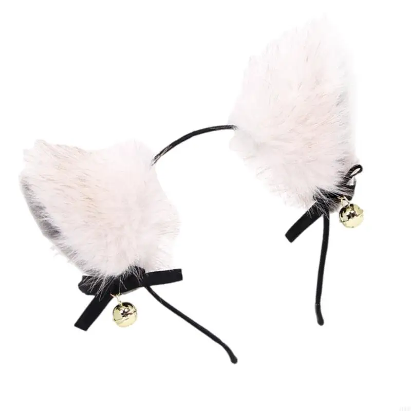 

Women Girls Furry Cats Animal Ear Headband with Bells Adults Cosplay Anime Clothes Accessories Party Headgear Photography Props