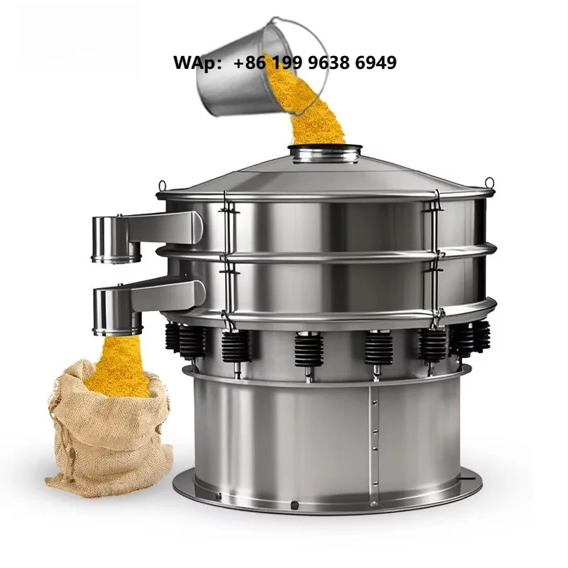 Rotary Vibrating Screen Food Grade Stainless Steel High Efficiency Motor Red Bean Spice Screening Machine with High Precision