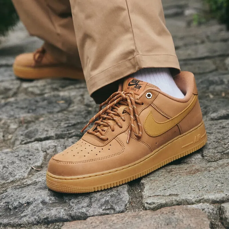 Nike Women's Shoes Air Force 1 AF1 Men's Shoes Wheat Color Sneakers