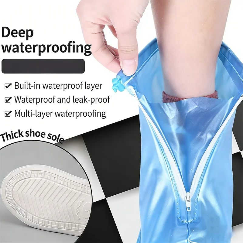 1Pair Waterproof Shoe Cover Unisex Shoes Protectors Rain Boots for Indoor Outdoor Rainy Reusable Quality non-slip shoe Cover