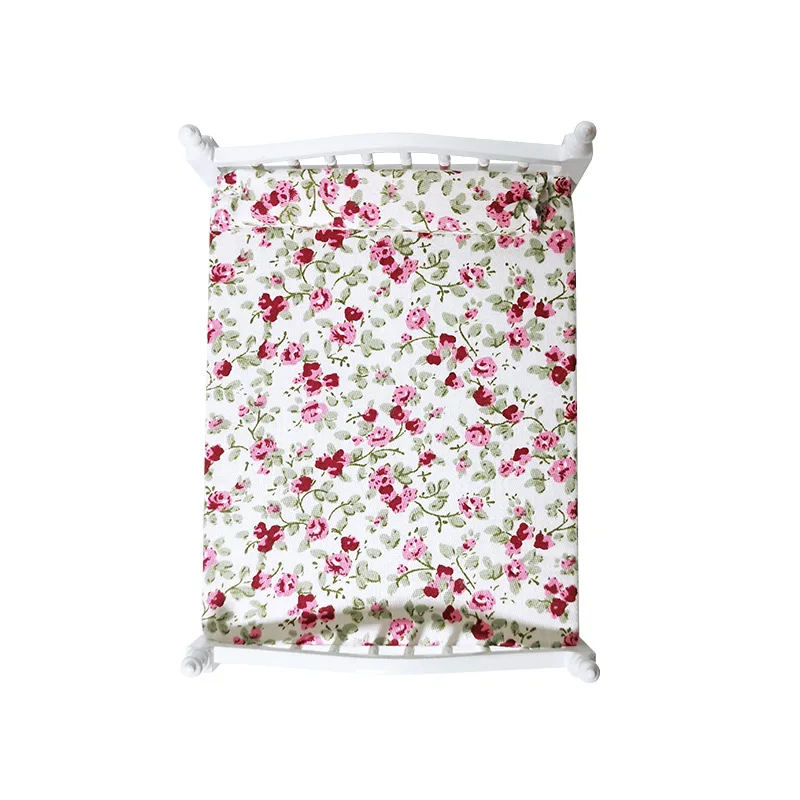 

1:12 имитация креативной миниатюрной односпальной кровати, аксессуары для кукольного домика, узор из водорослей, модель «сделай сам», игрушки, украшение комнаты