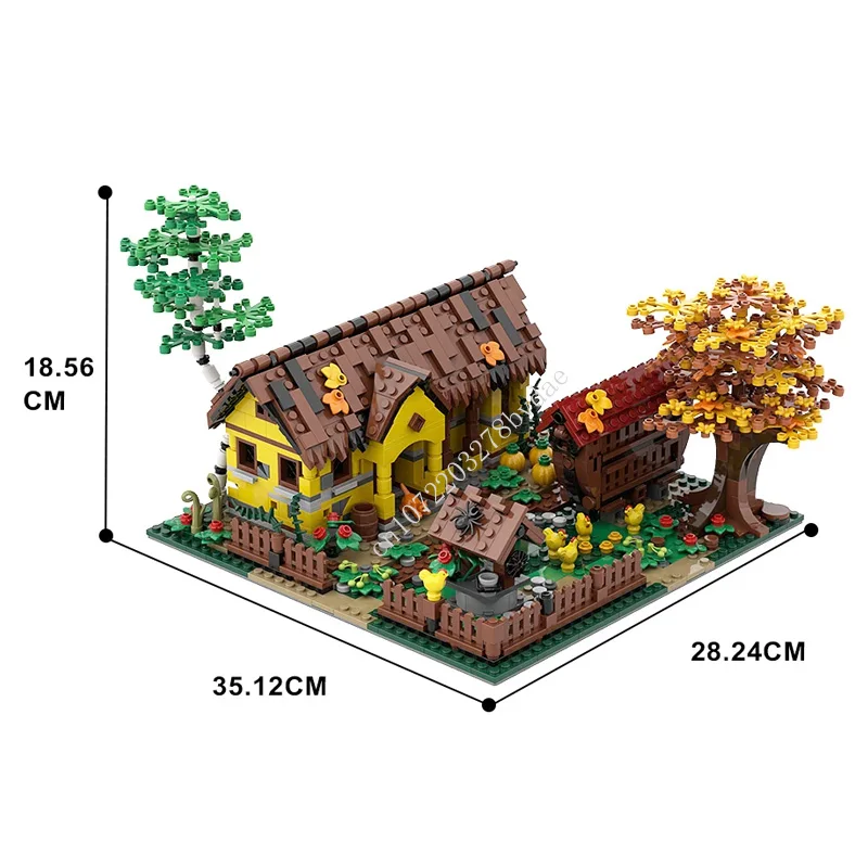 올드 컨트리 하우스 모듈러 MOC 크리에이티브 스트리트 뷰 모델 빌딩 블록, 건축 DIY 조립 모델, 장난감 선물, 1192 개