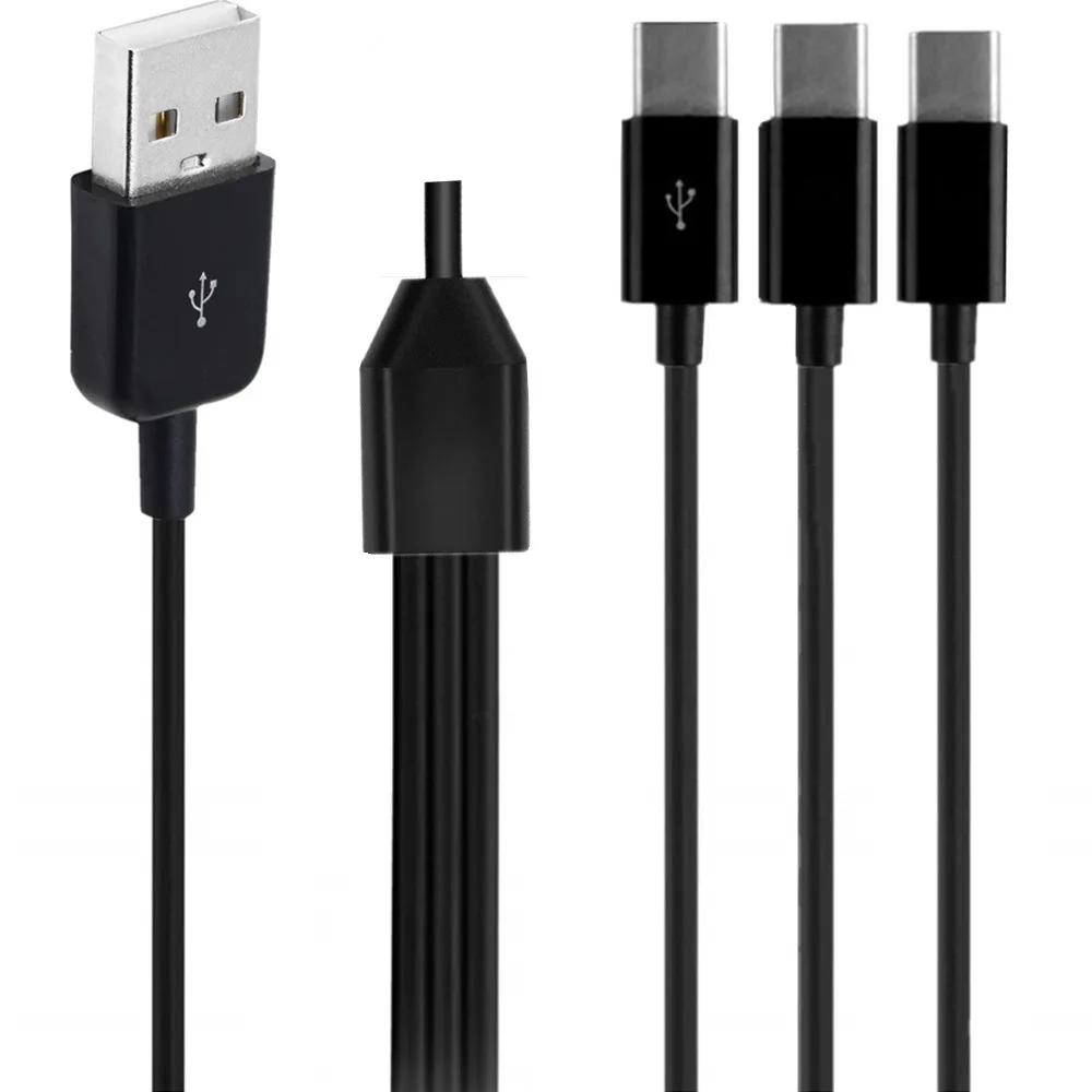 USB 2.0 Type A Male к 3 Type-c сплиттер папа-папа Y кабель адаптера синхронизации данных и зарядки 30 см 100 см 150 см 1 фут 3 фута 5 футов