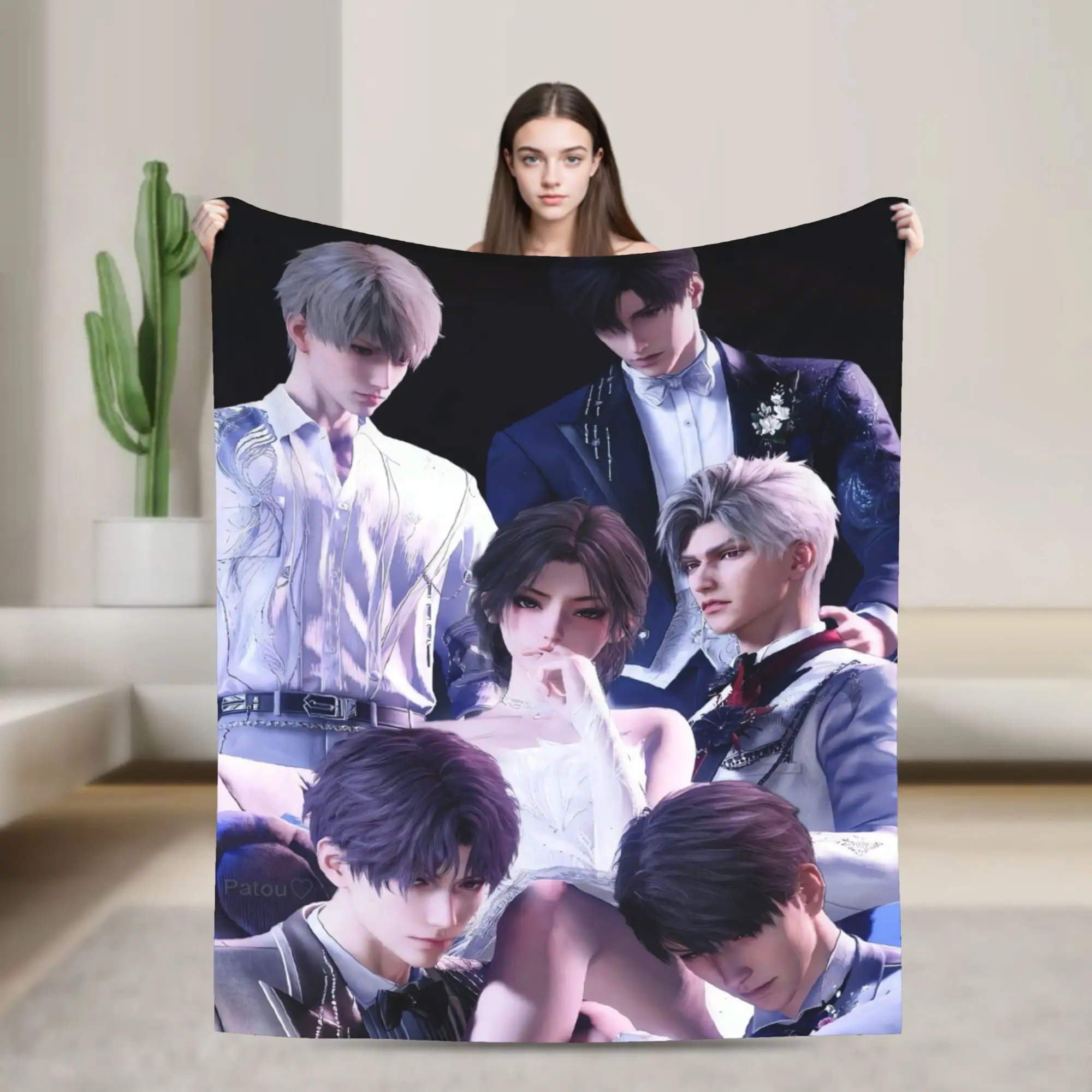 Love and Deepspace Your Husbands Your Boyfriends Soft Warm Blanket  Plush Throw Blanket Fluffy Home Decor Flannel Bedspread