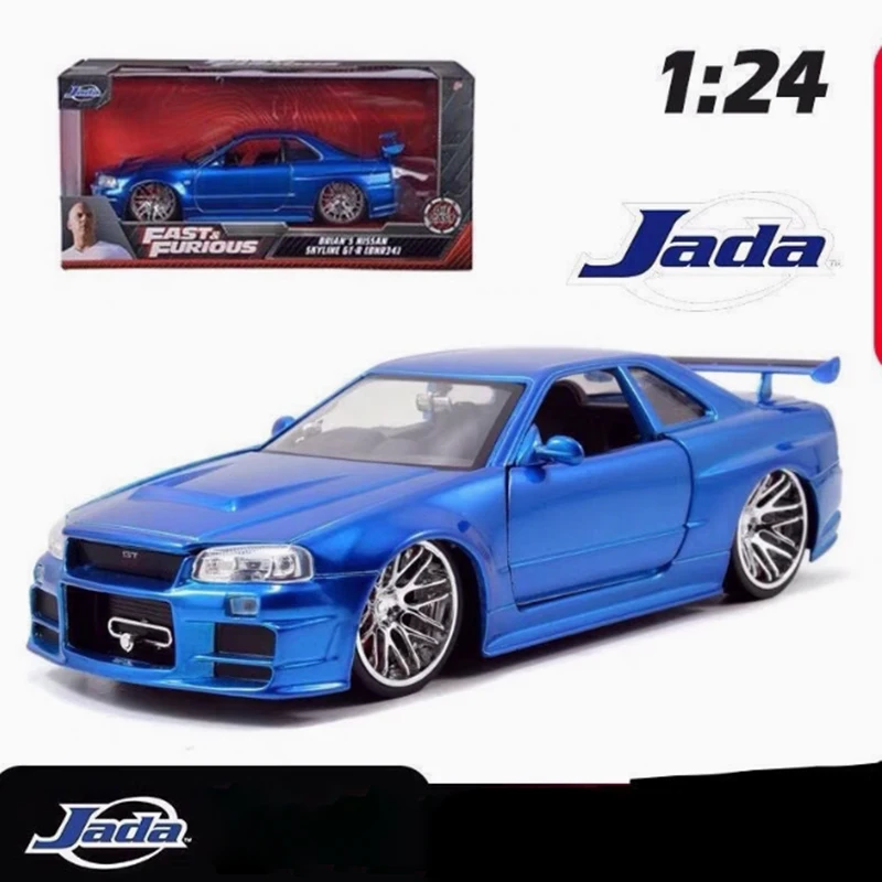 Jada 1:24 Scale GTR-R34 Alloy Simulation Car Model Static Collection Decorated Holiday Gifts Toys Souvenir Gift