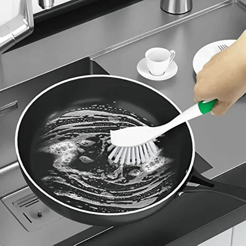 1PC Dish Brush With Handle Kitchen Scrub Brushes For Cleaning Dish Scrubber With Stiff Bristles For Sink Pots Pans view 6