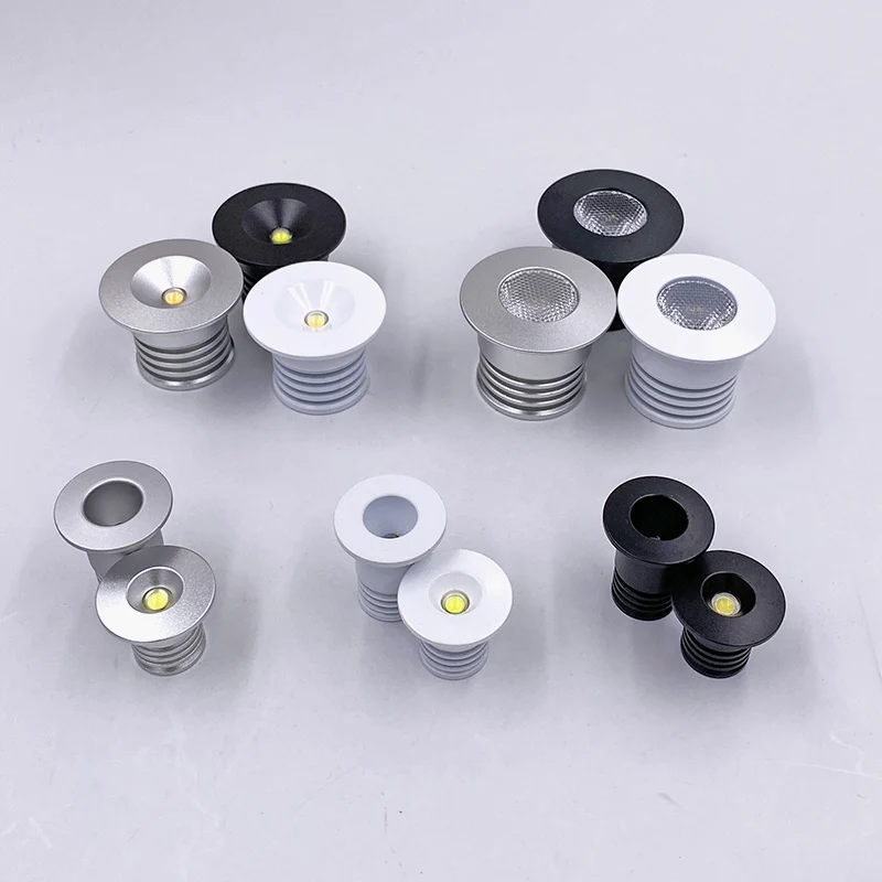 1W 2W 3W 4W Mini Light Led Spotlight Downlight Display Cabinet Bar 12V-24V Ceiling Embedded Staircase Lamp White Black Silver