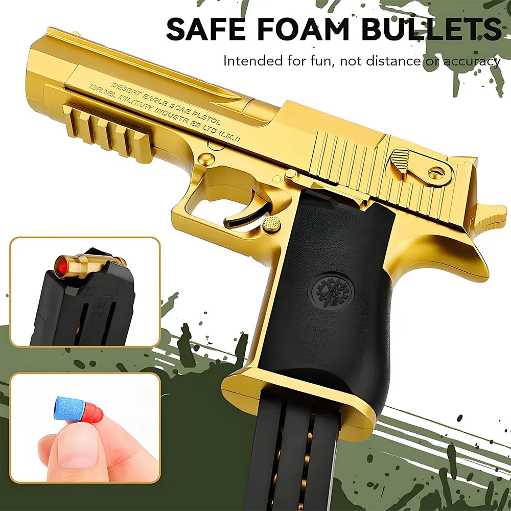 Concha ejeção águia do deserto arma de brinquedo para crianças pistola de brinquedo meninos presente aniversário greats presentes menino idade 5 +