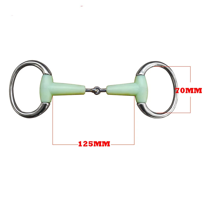 125/127/130mm Horse Gag eggbutt Apple bit robek Bite Stainless Steel longgar Oval Link Mouthpiece peralatan pelatihan penunggang kuda