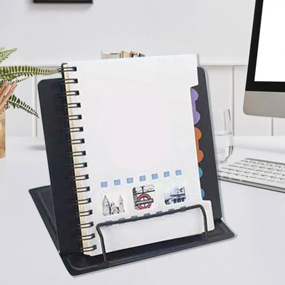 Держатель для книг для чтения, регулируемая подставка для книг с углом наклона, яркая Складная подставка для планшета с нескользящей планшетом